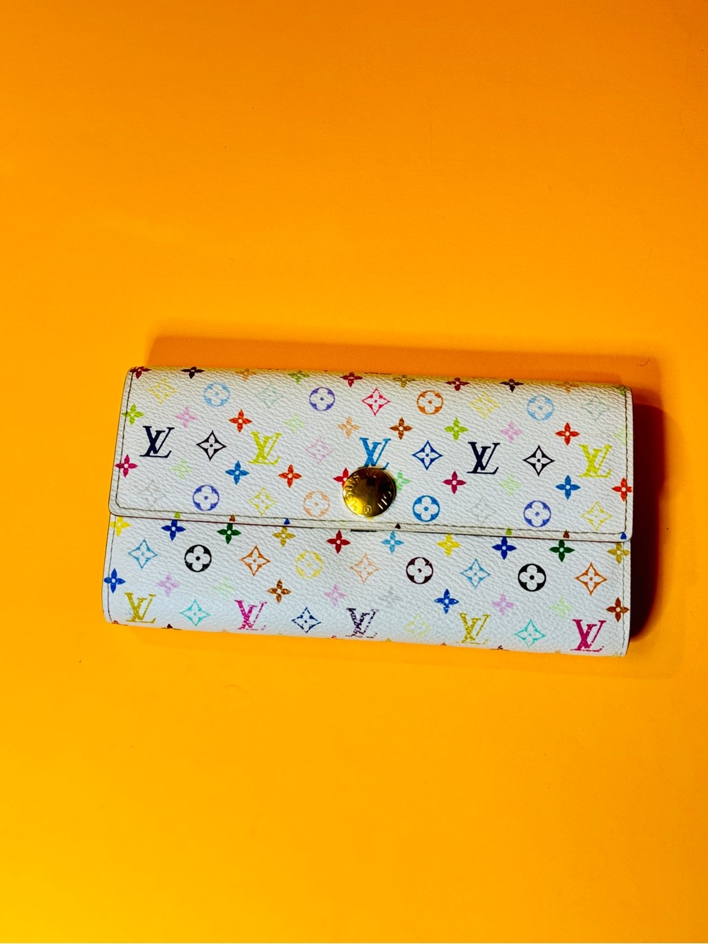Louis Vuitton White Multicolor Monogram Long Wallet - Picture 3 of 14